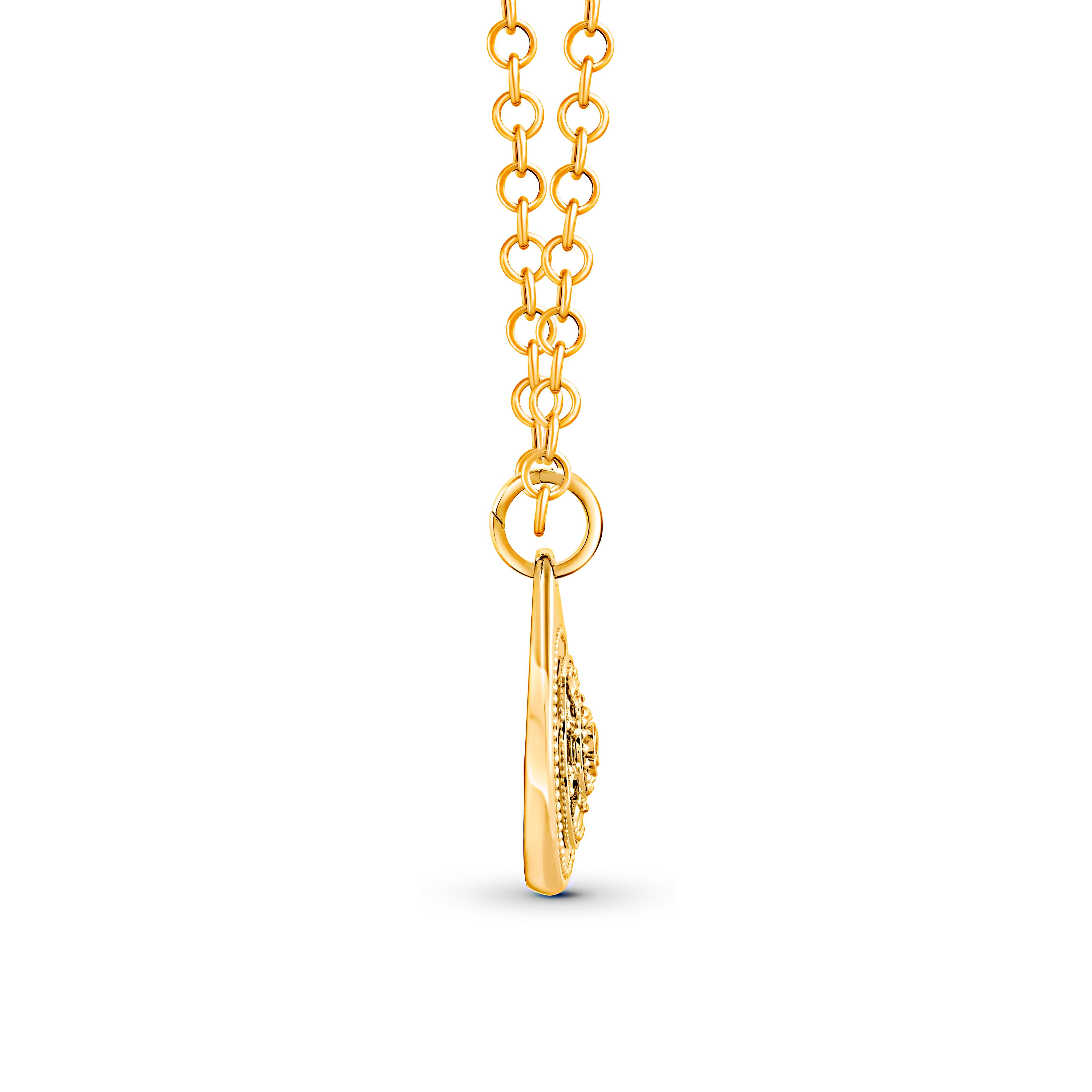 Contemporaneo Collana con ciondolo Serenity in oro 18 carati con diamanti incolori Harakh in vendita