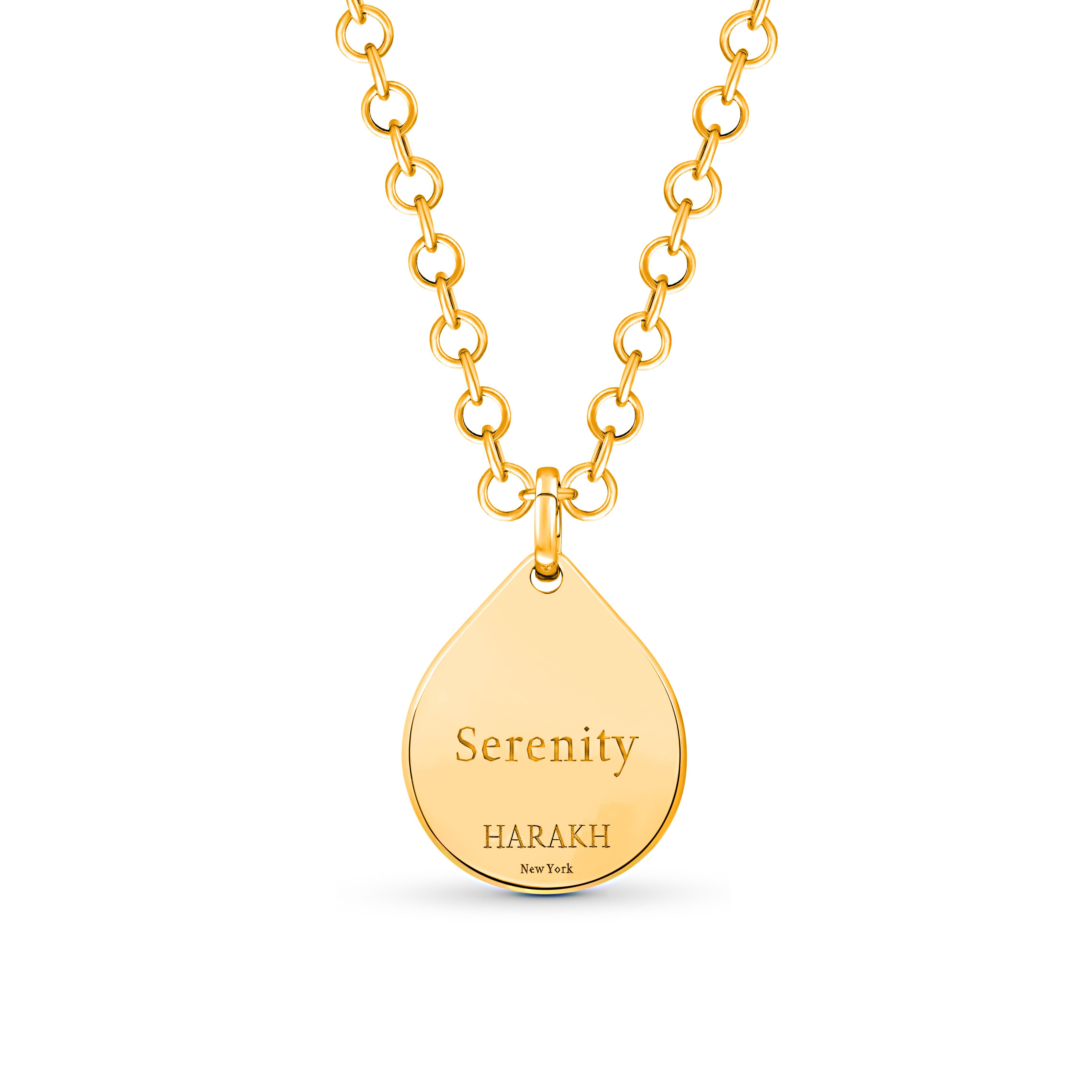 Taglio brillante Collana con ciondolo Serenity in oro 18 carati con diamanti incolori Harakh in vendita