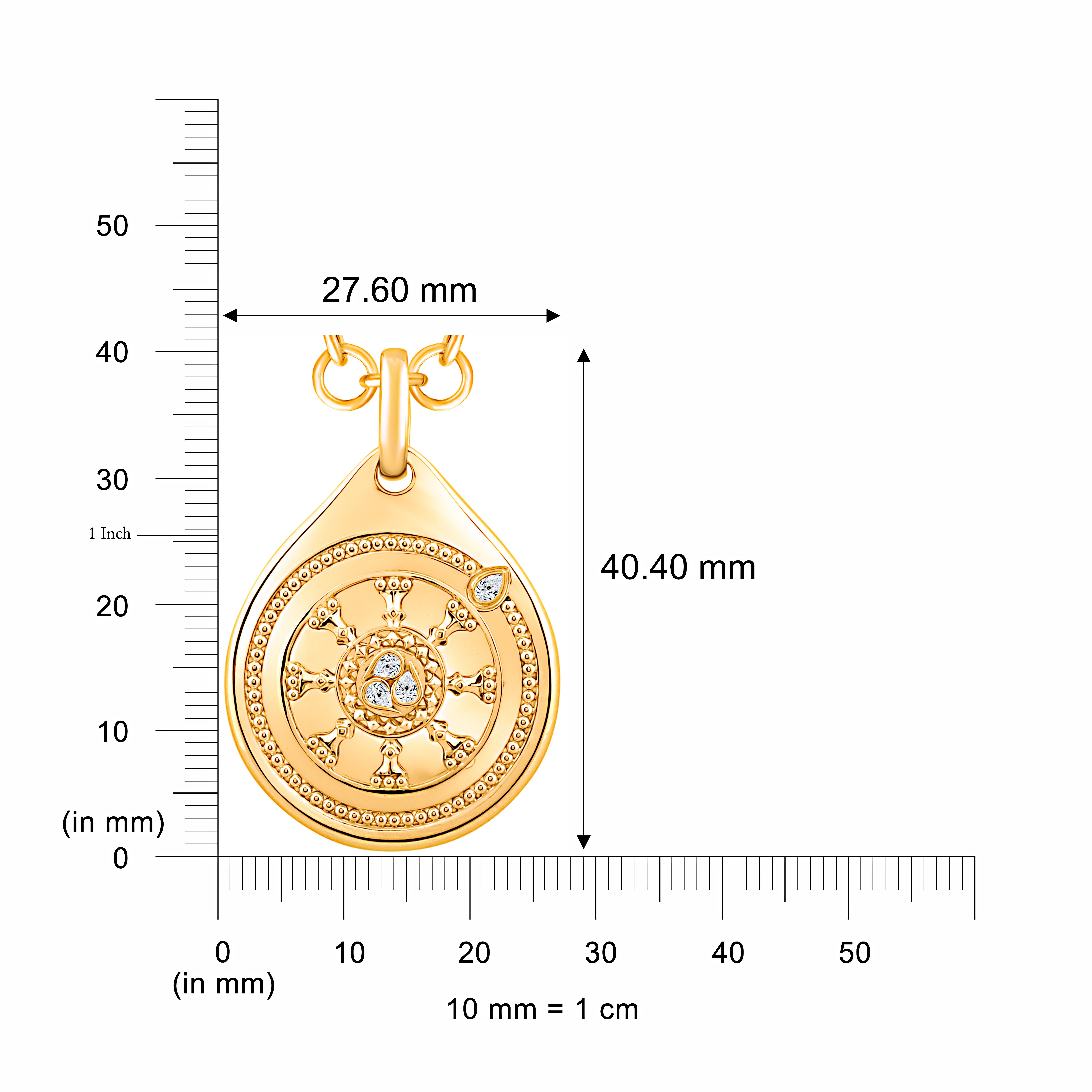 Collana con ciondolo Serenity in oro 18 carati con diamanti incolori Harakh In condizioni Nuovo in vendita a New York, NY