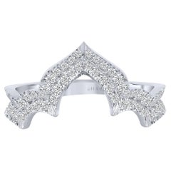 Harakh 18 Karat White Gold Colorless Diamond Haveli Engagement Ring