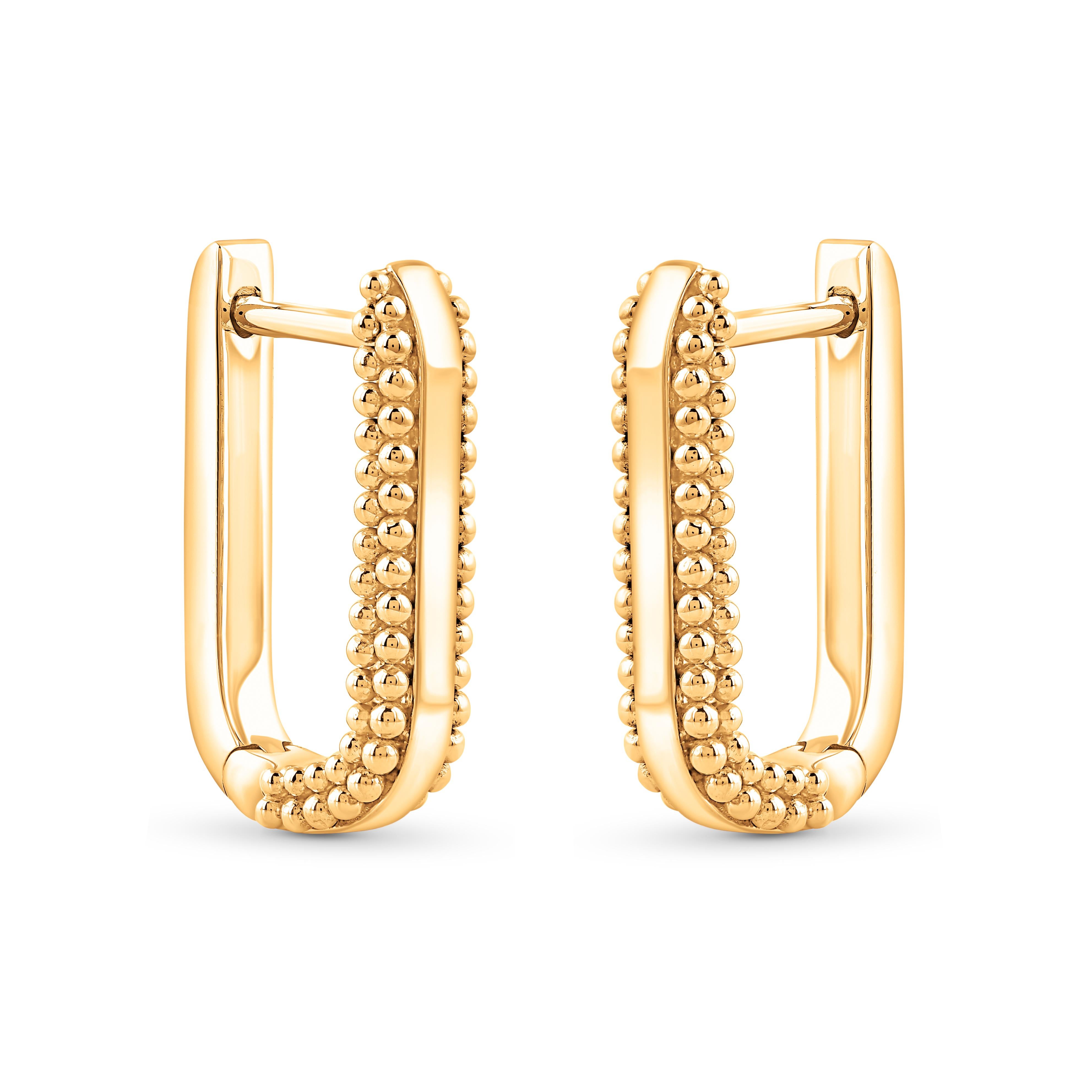 Inspirées par le voyage des rayons du soleil à travers l'espace et le temps pour illuminer notre monde, ces boucles d'oreilles sont fabriquées en or jaune 18KT. Une forme artisanale de broderie connue sous le nom de pota est recréée spécialement