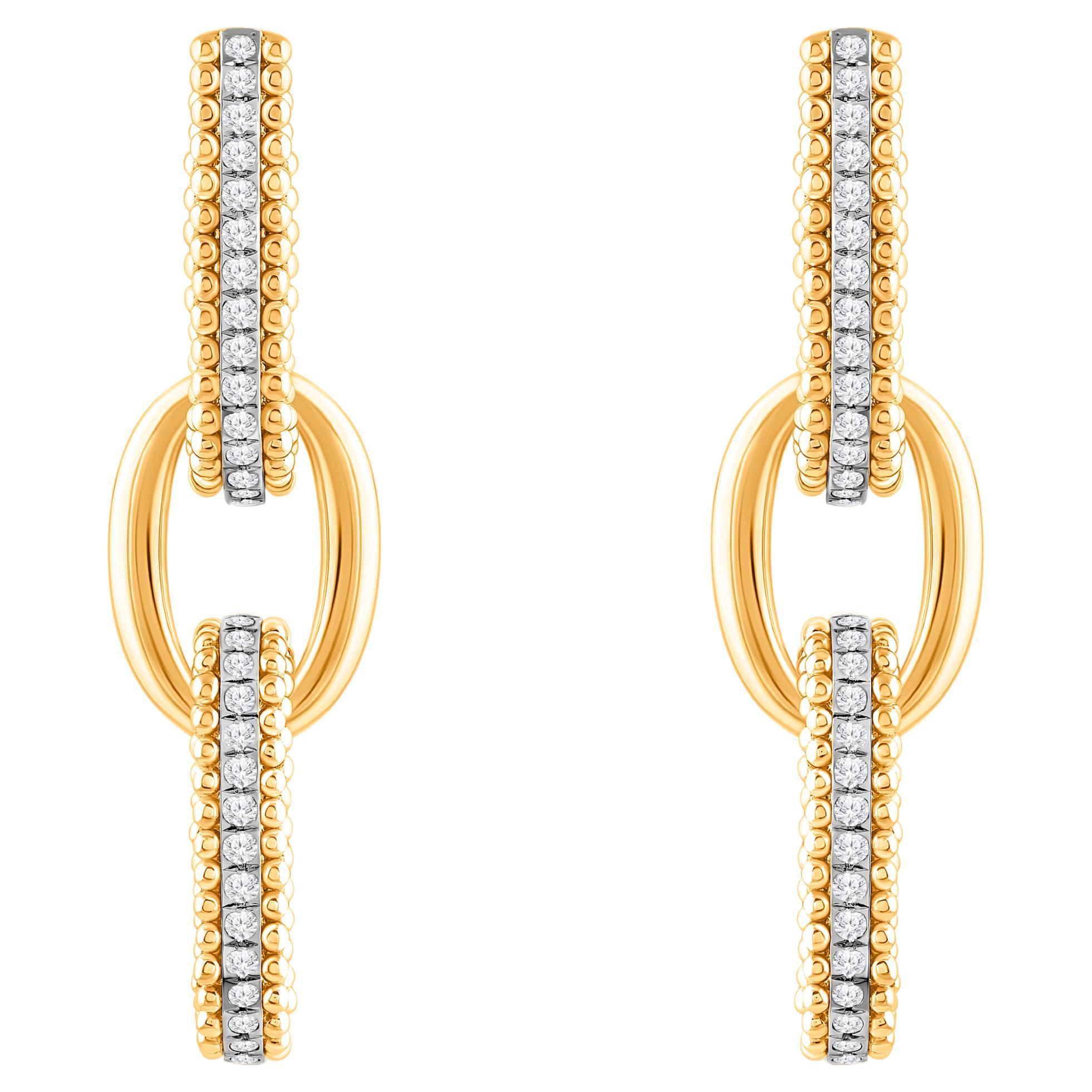 Harakh 3/8 CT Diamante incolore in oro giallo 18KT Orecchino a clip con luce solare