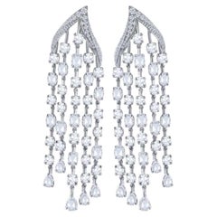 Used Harakh 18kt Cascade Rose Cut and Brilliant Colorless Diamond Dangling Earrings