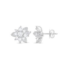 HARAKH 18KT Gold 1 3/4 CT Natural Colorless Diamond Cascade Earrings