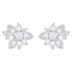 HARAKH 18KT Gold 1 3/4 CT Natural Colorless Diamond Cascade Earrings