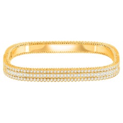 HARAKH Brazalete de Oro de 18 KT de 4 1/2 CT de Diamante Incoloro Natural a la Luz del Sol