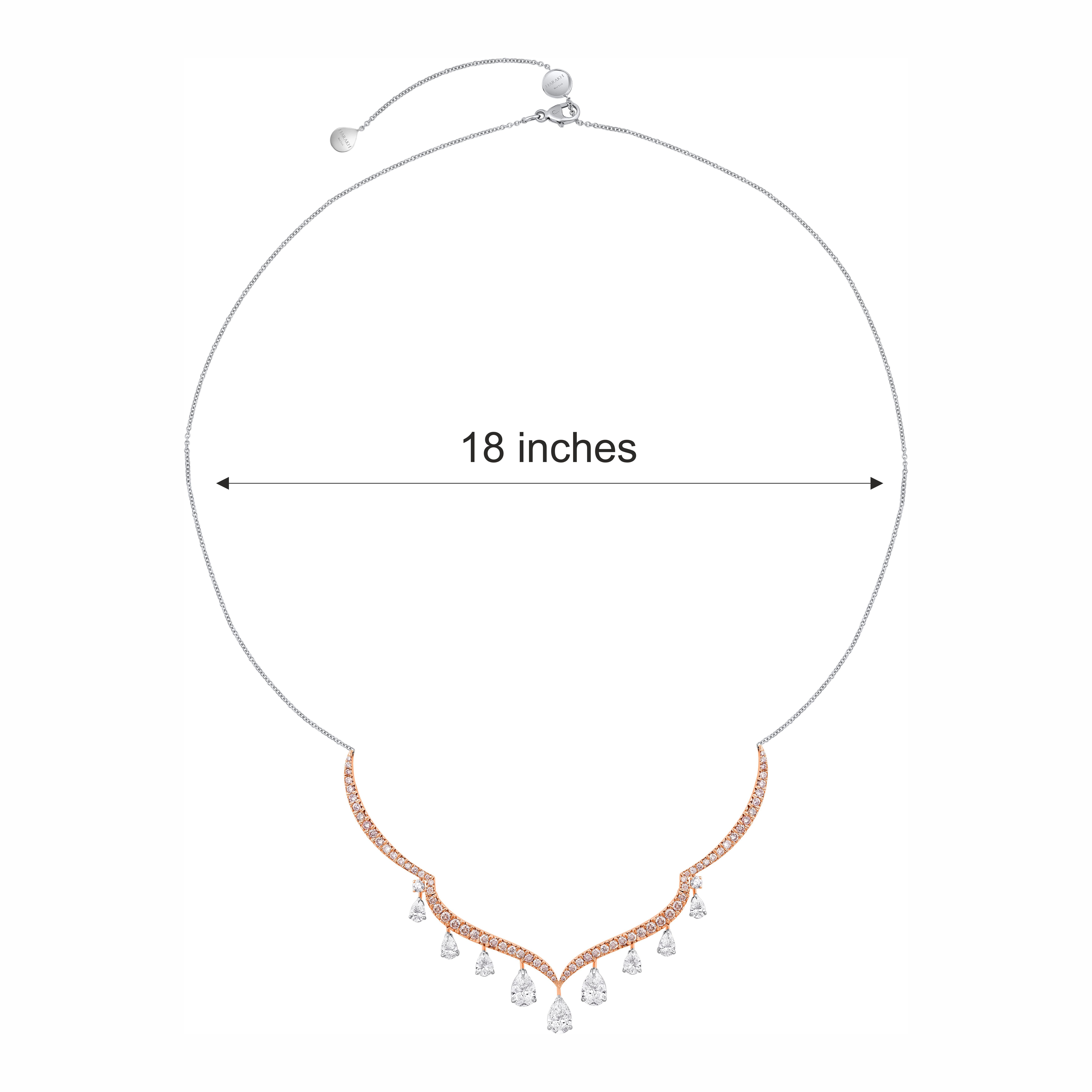 HARAKH 5 Karat farblose Diamanten und Pink Diamond Argyle 18KT Gold Halskette (Moderne) im Angebot