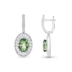 HARAKH 18KT Gold Colorless Diamond and Green Tourmaline Cascade Earring