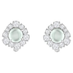 Orecchino a cascata con diamante incolore e tormalina verde in oro 18KT di Harakh