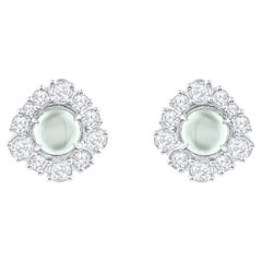 Orecchino a cascata con diamante incolore e tormalina verde in oro 18KT di Harakh