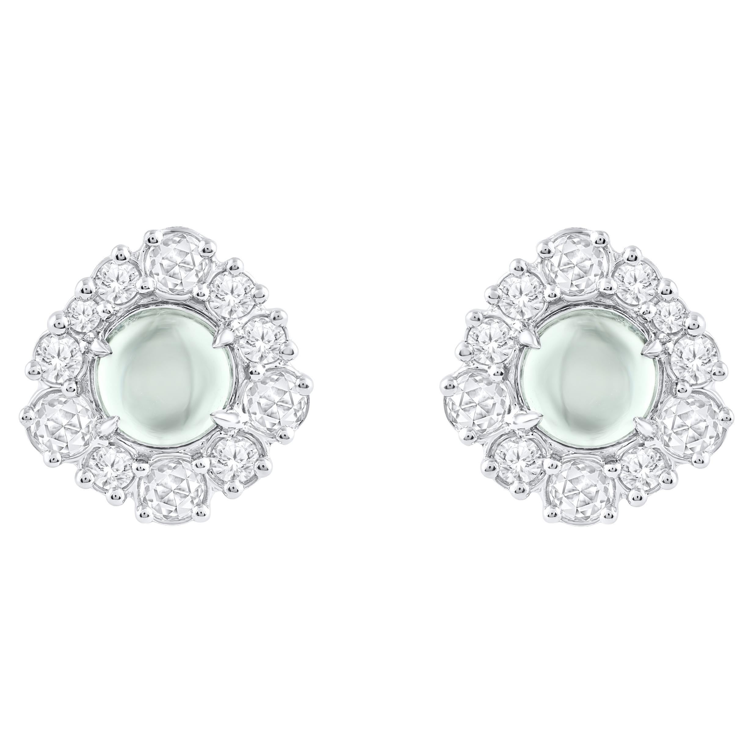 HARAKH 18KT Gold farbloser Diamant und grüner Turmalin Cascade-Ohrring