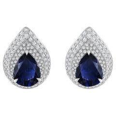 HARAKH 18KT Gold farbloser Diamant und Iolith Lila Regenbogen-Ohrring
