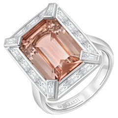 Harakh Bague en or 18KT diamant incolore et tourmaline brune orangée Sunlight