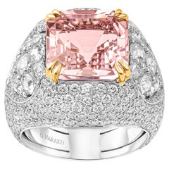 HARAKH 18KT Mandala-Ring, Gold, farbloser Diamant und rosa Morganit