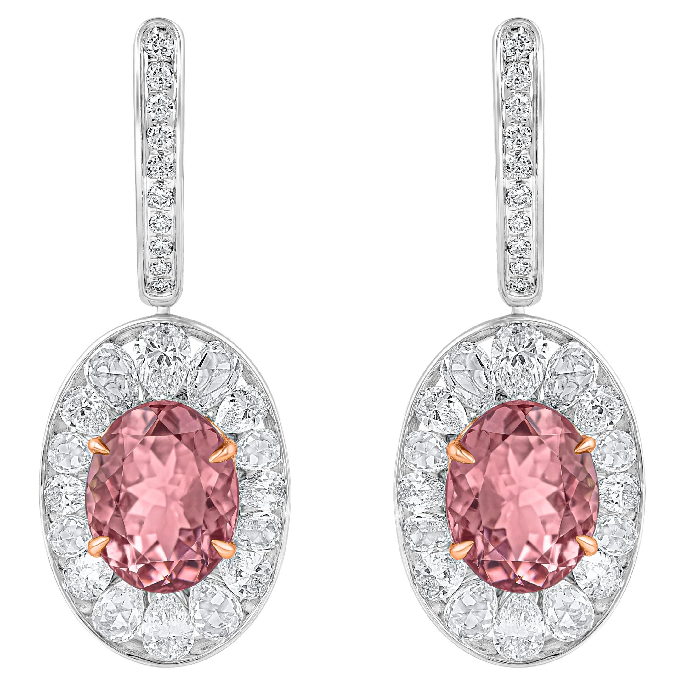 HARAKH 18KT Cascade-Ohrring aus Gold mit farblosen Diamanten und lila rosa Turmalin