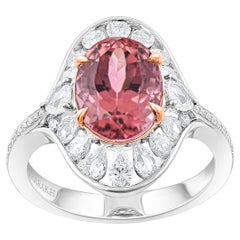 Harakh Bague Cascade en or 18KT diamant incolore et tourmaline rose violacée