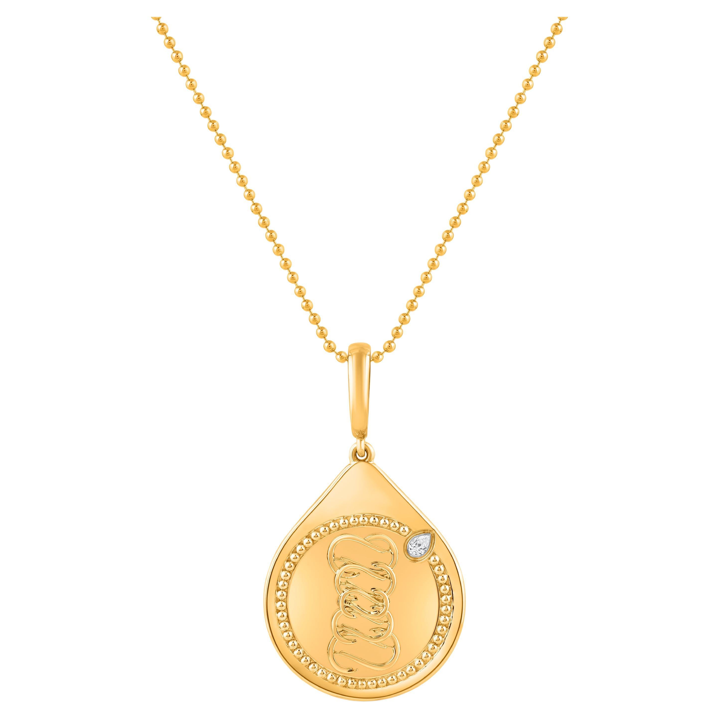Ciondolo con diamanti incolori e bilanciere di HARAKH in oro 18KT