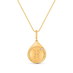 HARAKH 18KT Gold farbloser Diamant-Tropfen-Anhänger mit JOY Balance