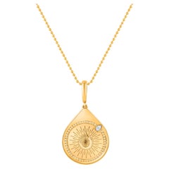 HARAKH 18KT Gold farbloser Diamant-Tropfen-Anhänger mit JOY Bliss-Anhänger