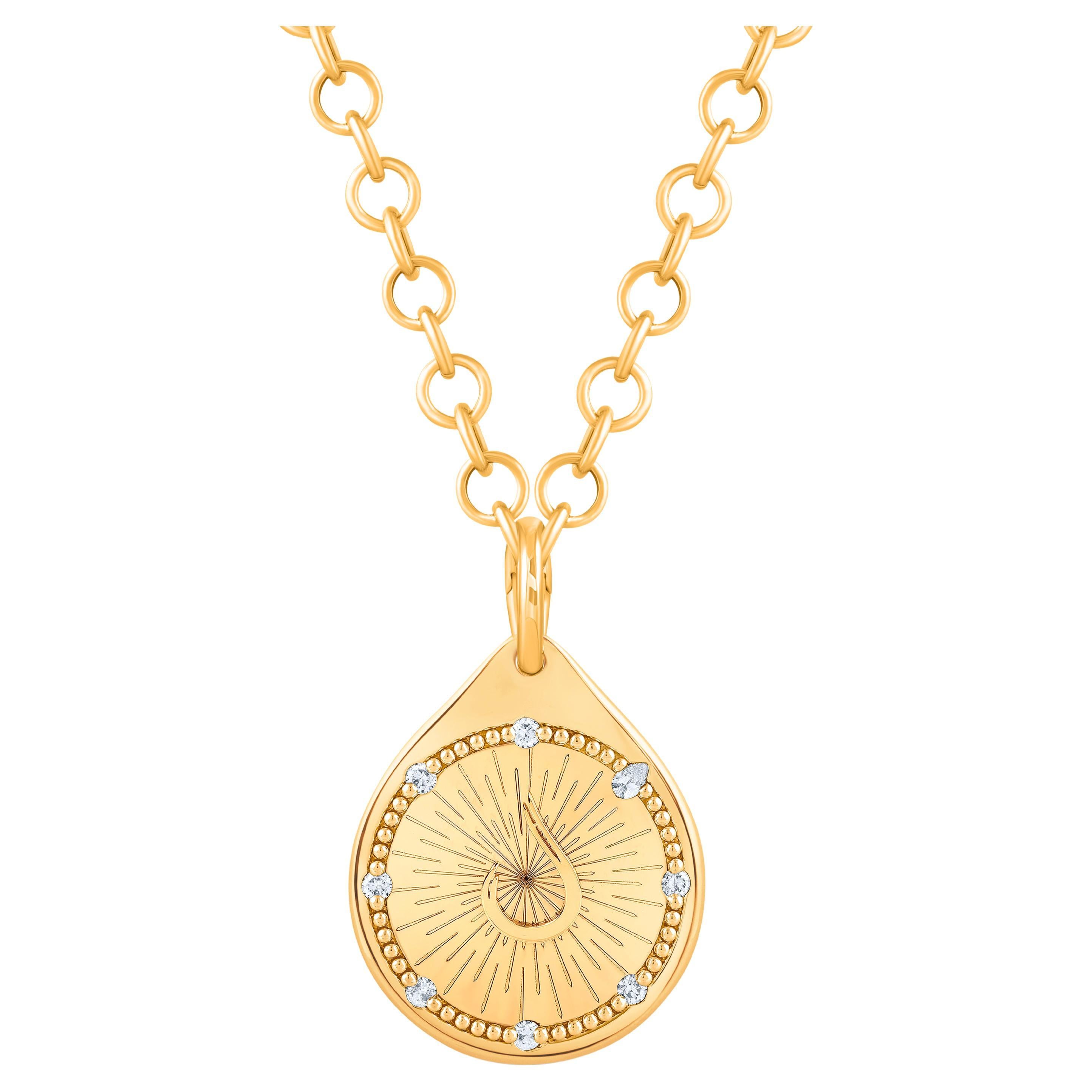 Collana con ciondolo Bliss in oro 18KT con diamanti incolore di Harakh