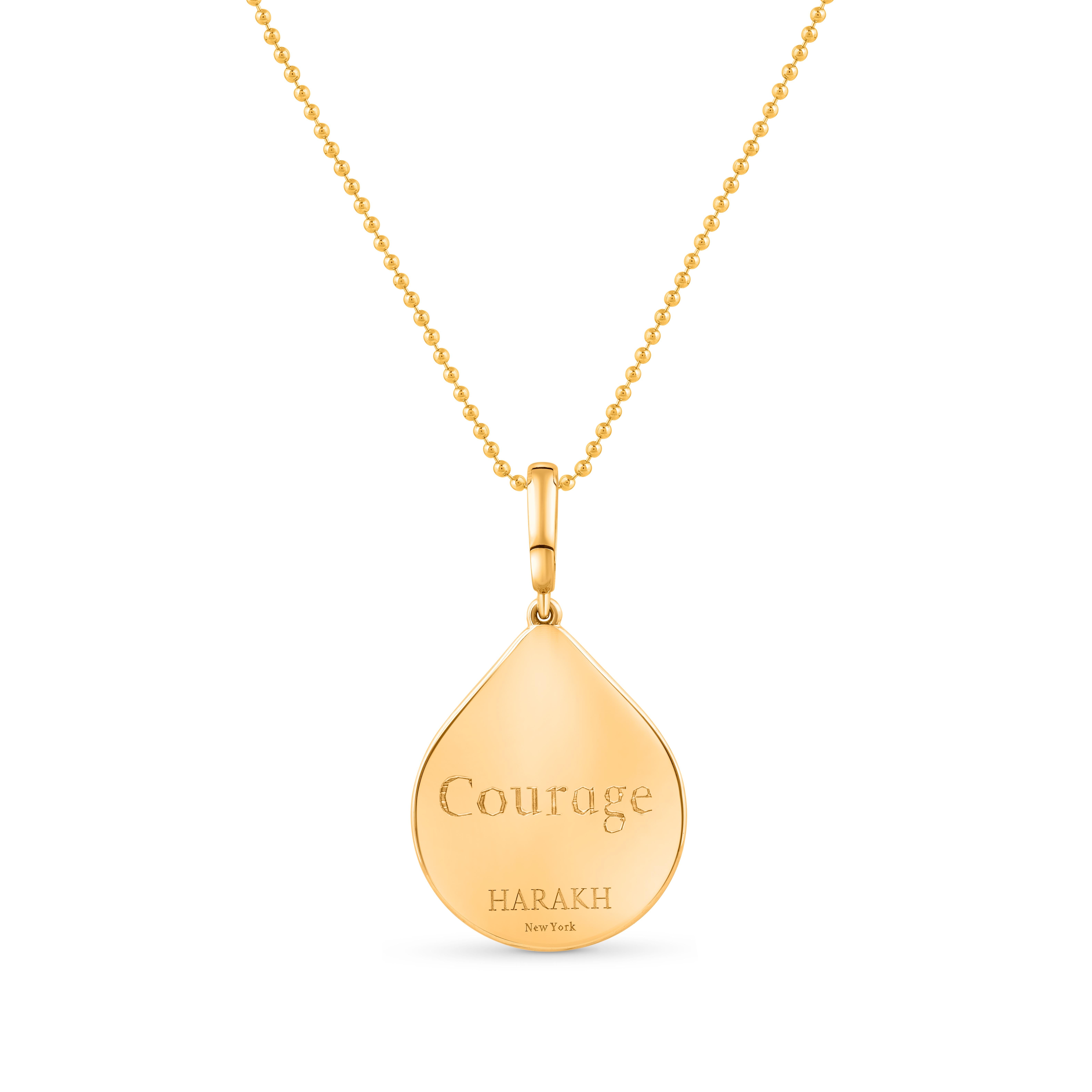 From the Drops of JOY Collection, The Lion’s Head represents a universally revered sense of strength, providing COURAGE. 

This pendant is studded with one brilliant-cut pear-shaped diamond.

Minimalist yet trend-setting, this pendant necklace adds