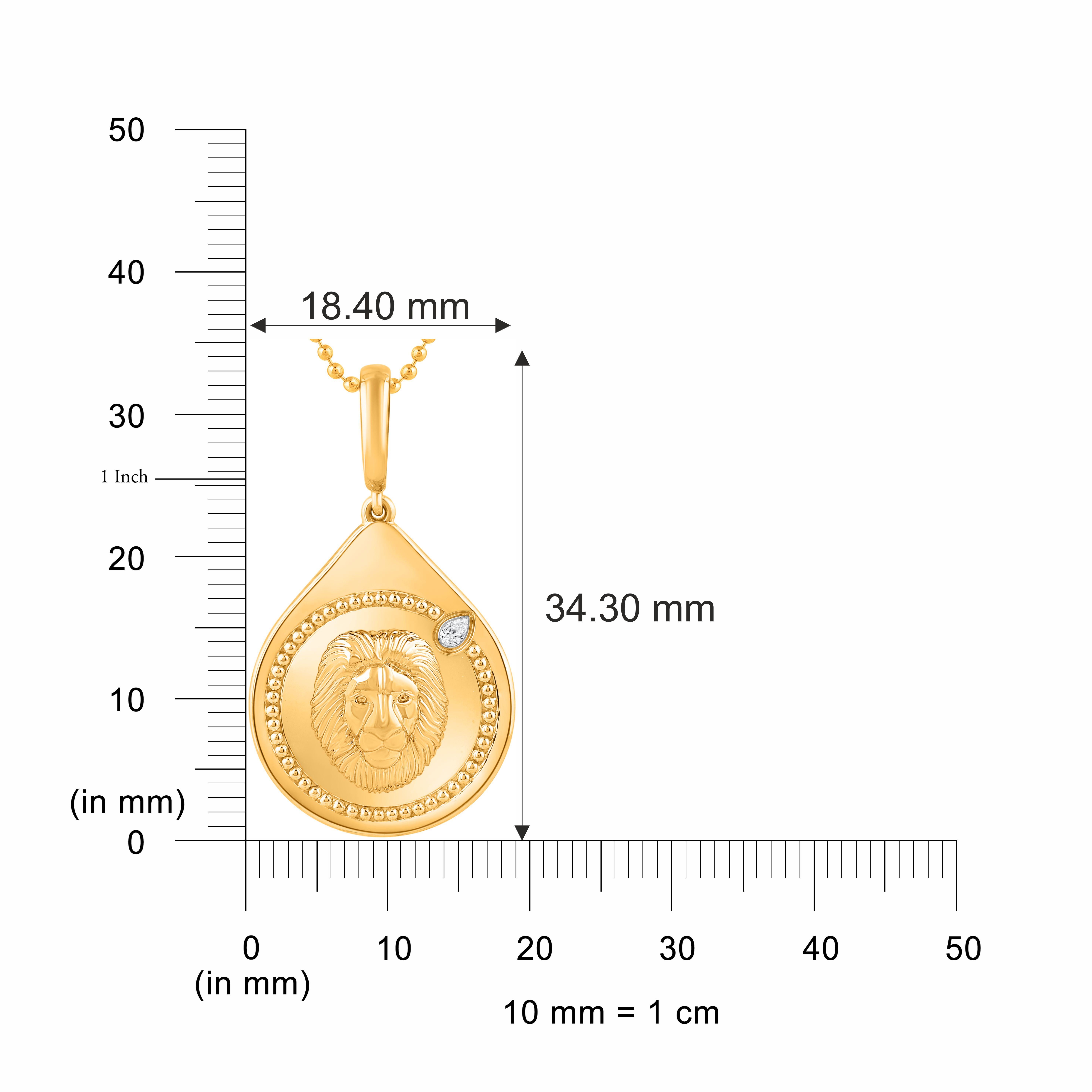 Contemporary HARAKH 18KT Gold Colorless Diamond Drop of JOY Courage Pendant For Sale