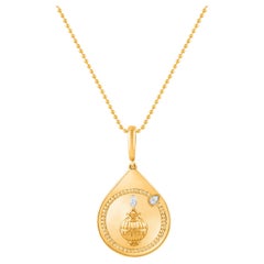 HARAKH Collar Colgante de Oro 18KT Diamante Incoloro Gota de ALEGRÍA Prosperidad