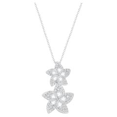 HARAKH Collier pendentif Frangipani à double fleur en or 18 carats et diamants incolores