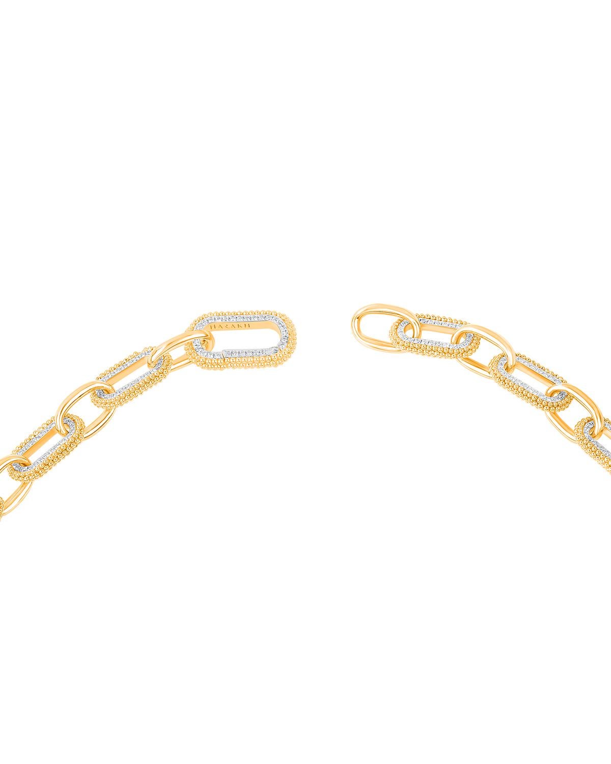 HARAKH 18KT Oro Incoloro Diamante Tachonado Luz del Sol Clásico Collar Clip de Papel Contemporáneo en venta