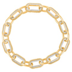 HARAKH 18KT Gold Nature Colorless Diamond Sunlight Paper Clip Bracelet.