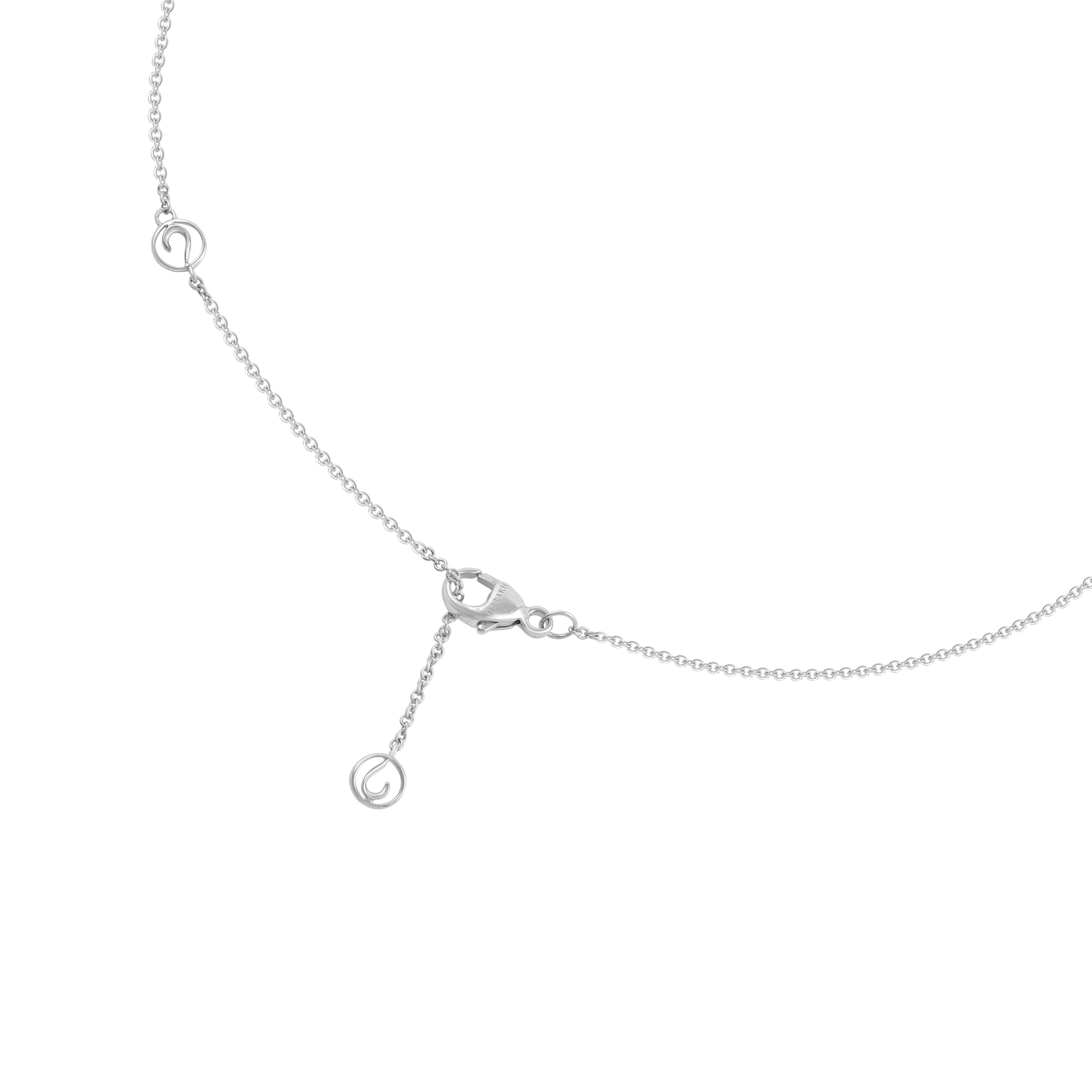 Brilliant Cut HARAKH 18KT White Gold Colorless Diamond Contemporary Station Necklace For Sale
