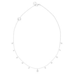 HARAKH 18KT White Gold Colorless Diamond Contemporary Station Necklace