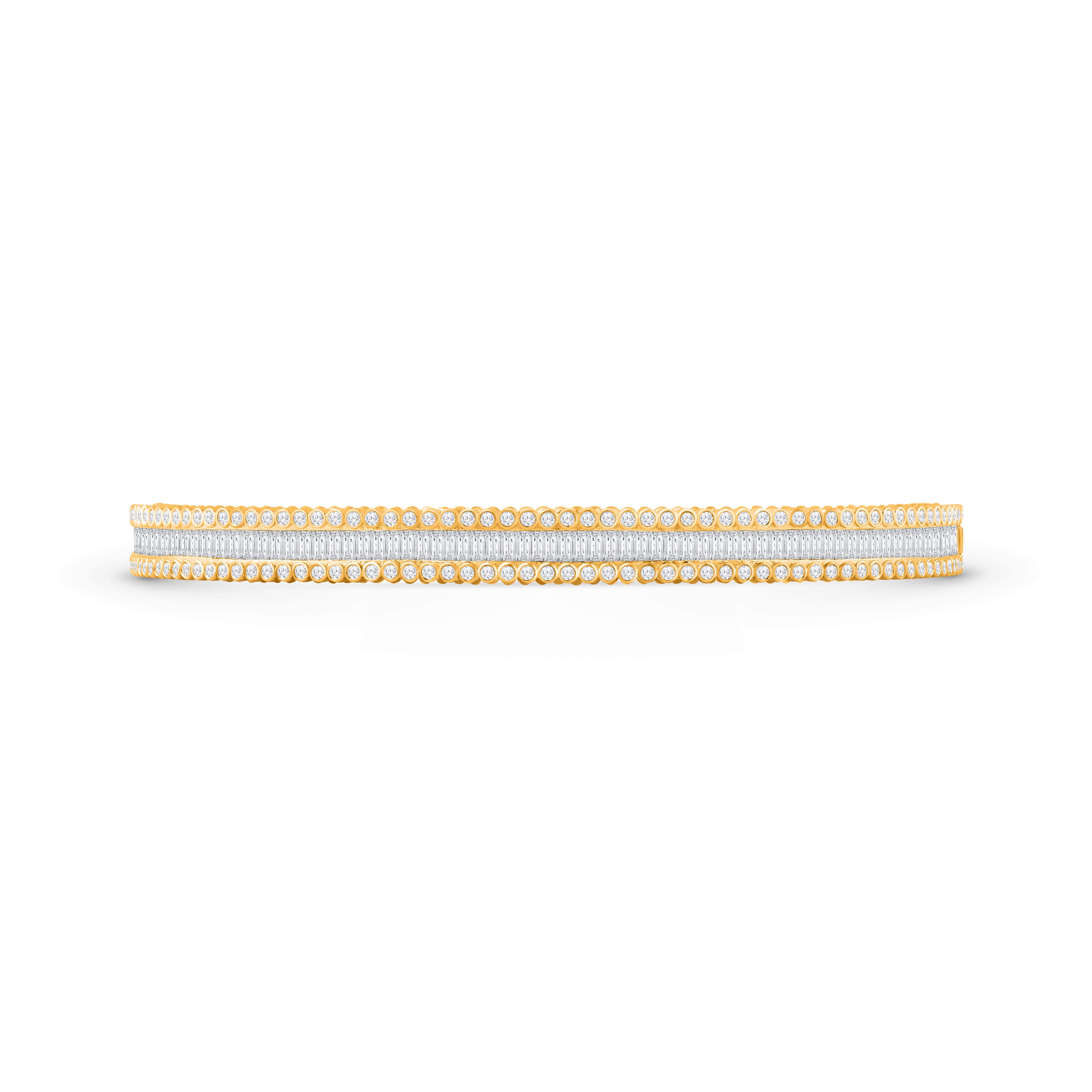 Contemporain HARAKH Bracelet collection Sunlight en or jaune 18 carats avec diamants baguettes incolores en vente