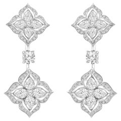 Harakh 2 1/2 Ct Brilliant Cut Colorless Diamond Mandala 18KT Gold Stud Earrings