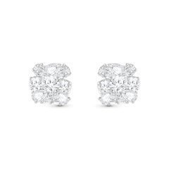 HARAKH 2 1/4 Carat Colorless Diamond Cascade 18KT White Gold Earrings