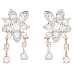 Harakh 2 1/5 Carat Brilliant Cut Natural Colorless Diamond Cascade Stud Earrings