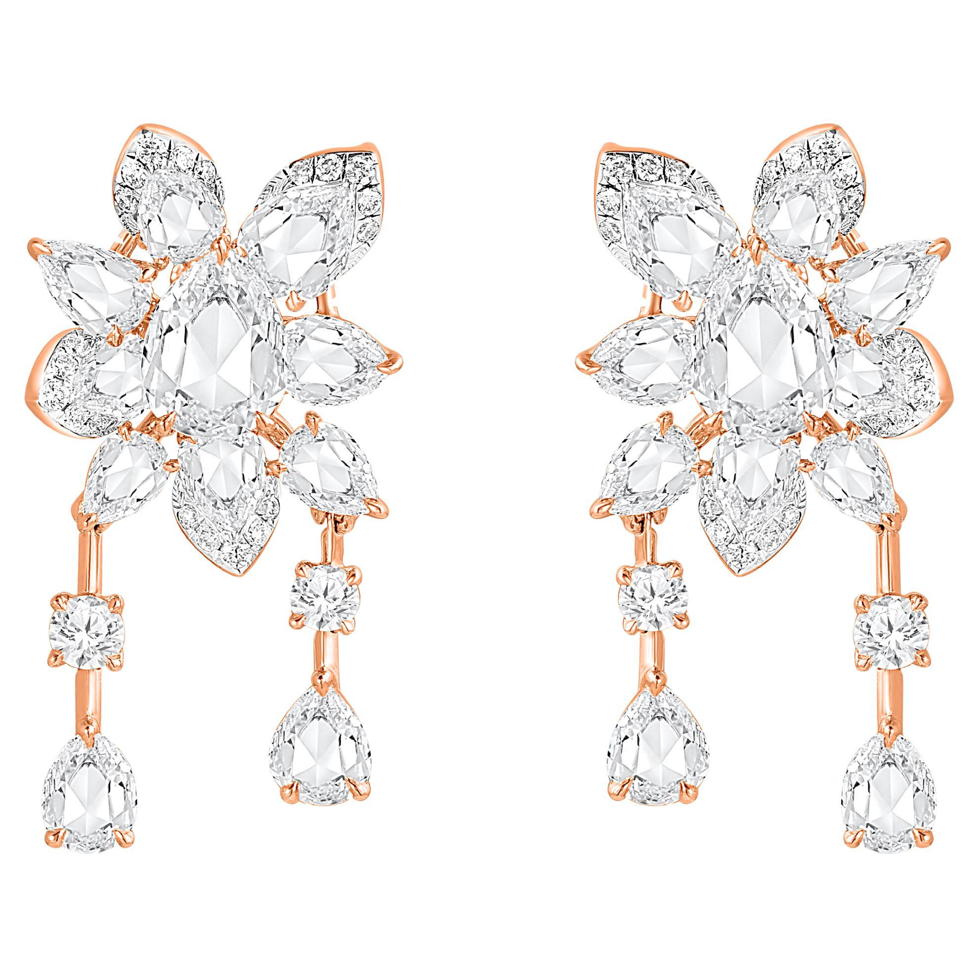 Harakh 2 1/5 Karat Brillantschliff natürlicher farbloser Diamant Cascade-Ohrstecker