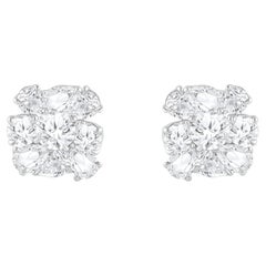 HARAKH 2 1/5 Carat Colorless Diamond Cascade 18KT White Gold Earrings
