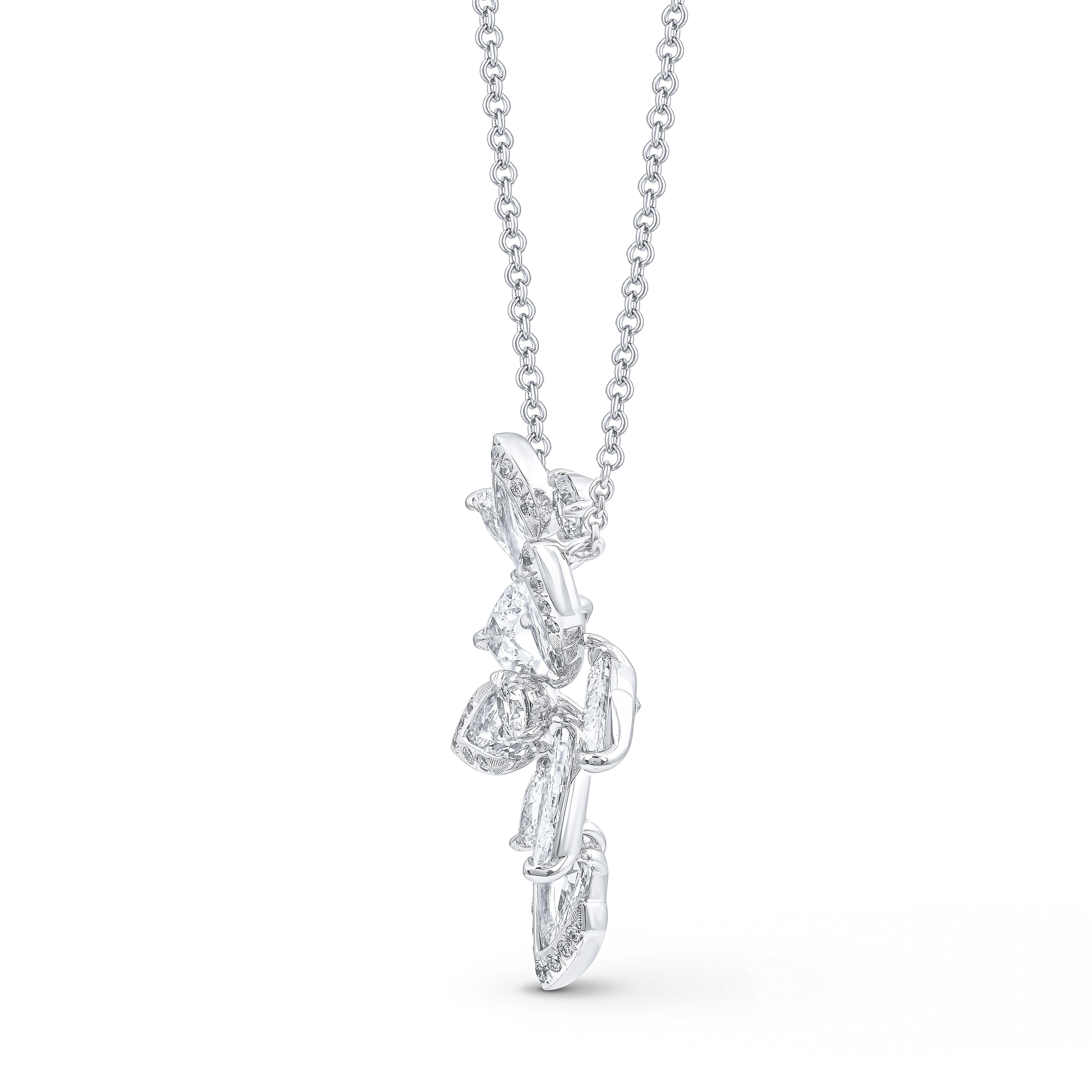Taille brillant Collier Cascade en diamant incolore naturel de 2 3/4 carats à taille brillante en vente