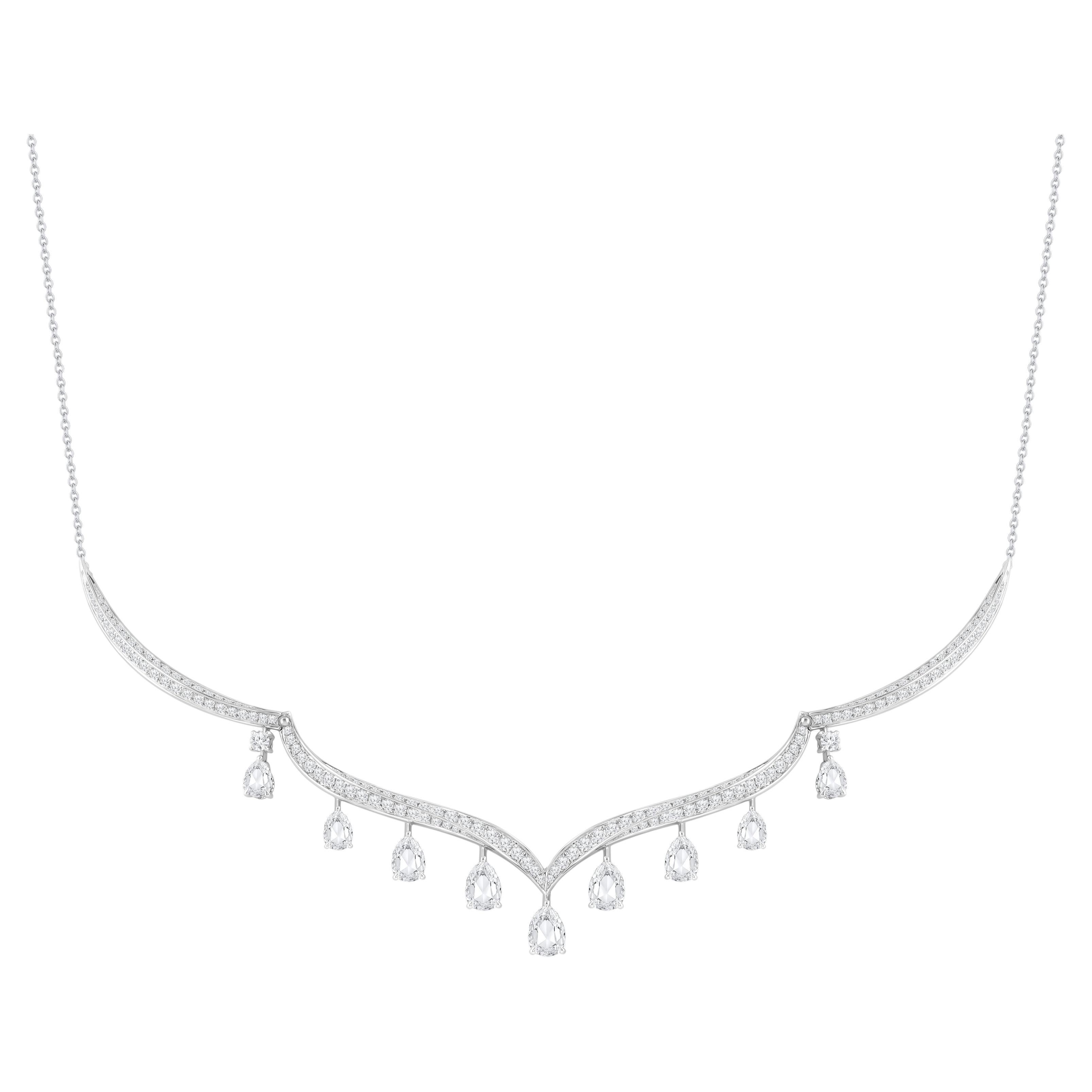 Collier Harakh 2 3/4 carats diamant incolore Mandala en or blanc 18KT