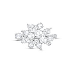 Harakh 2 3/8 Carat Brilliant Cut Natural Colorless Diamond Cascade Ring