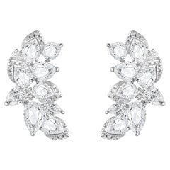 HARAKH 2 5/8 Karat Brillant 
Rosenschliff Natürlicher farbloser Diamant-Ohrstecker