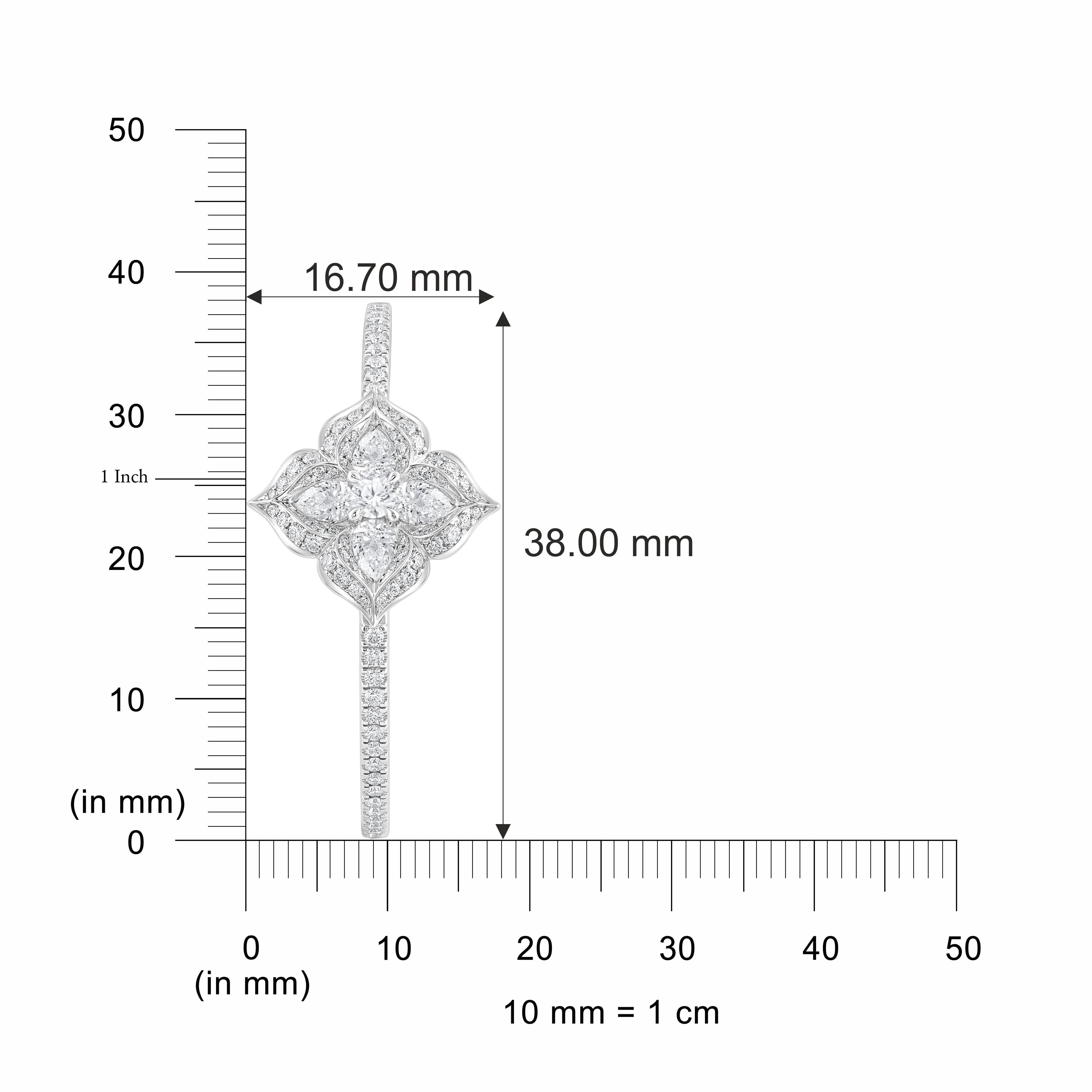 Moderno HARAKH 2 orecchini a cerchio Mandala Swirl in oro bianco 18KT con diamante incolore da 7/8 carati in vendita