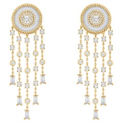 Harakh 2 7/8 ct diamant incolore or 18K jaune Boucles d
oreilles attrape-rêves Sunlight