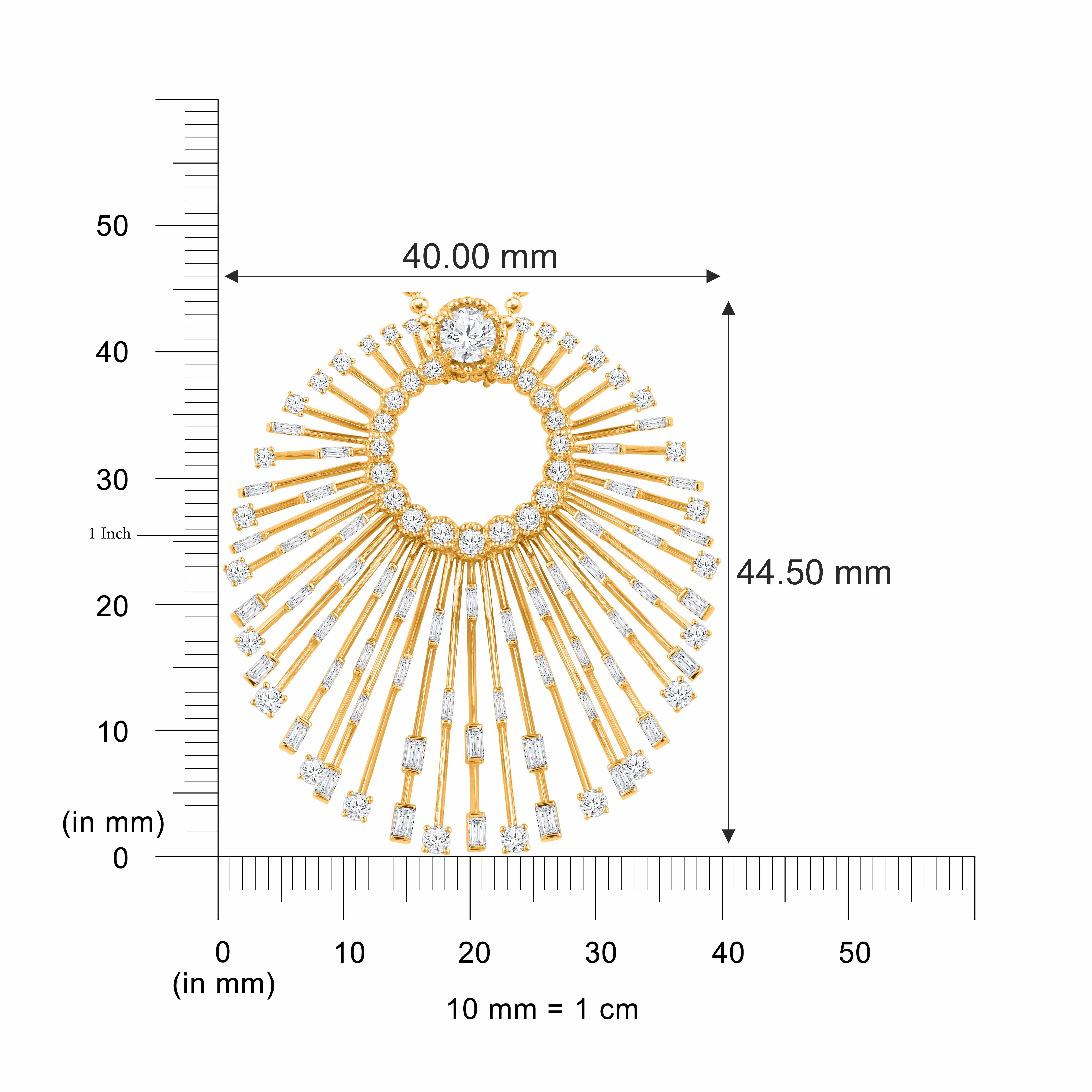 Harakh 2 Carat Brilliant Cut Natural Colorless Diamond Sunlight Necklace In New Condition For Sale In New York, NY
