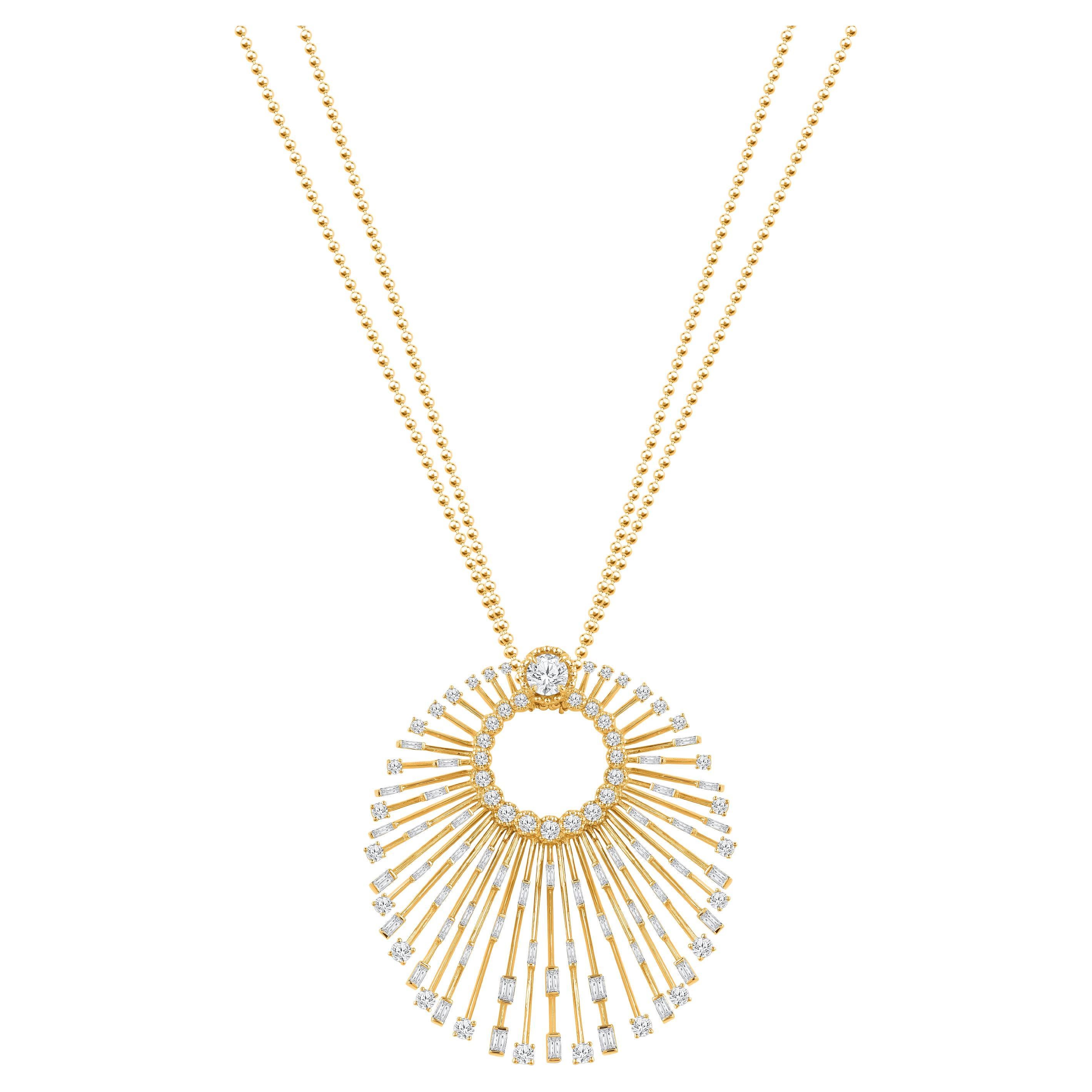 Harakh 2 Karat Brillantschliff natürlicher farbloser Diamant Sonnenlicht-Halskette