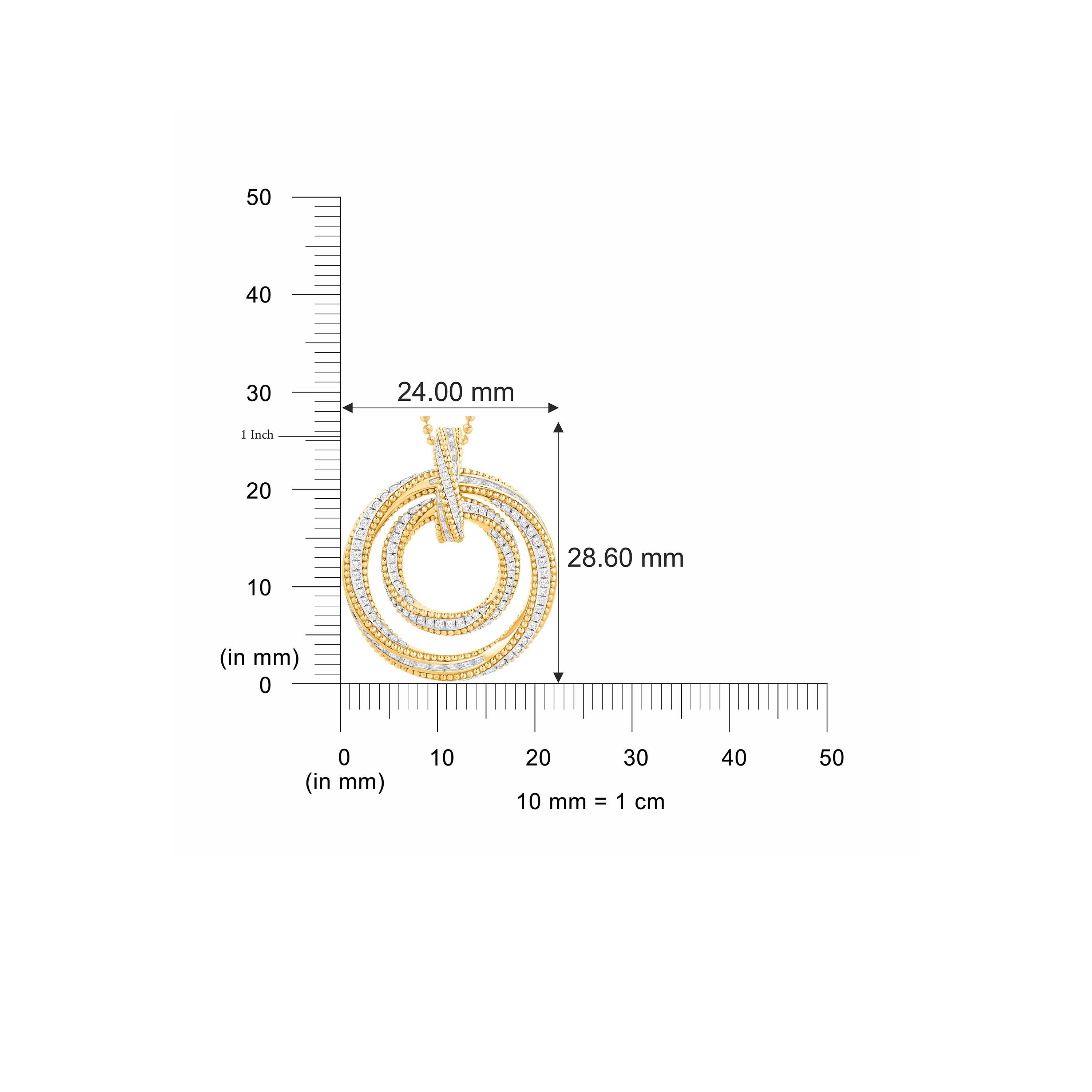 Contemporain Harakh - Collier à pendentif rond en or 18KT avec diamant incolore 2 CT Sunlight en vente