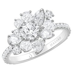 Harakh 2.00 CT Natural Colorless Diamond Brilliant & Rose Cut Cascade Ring