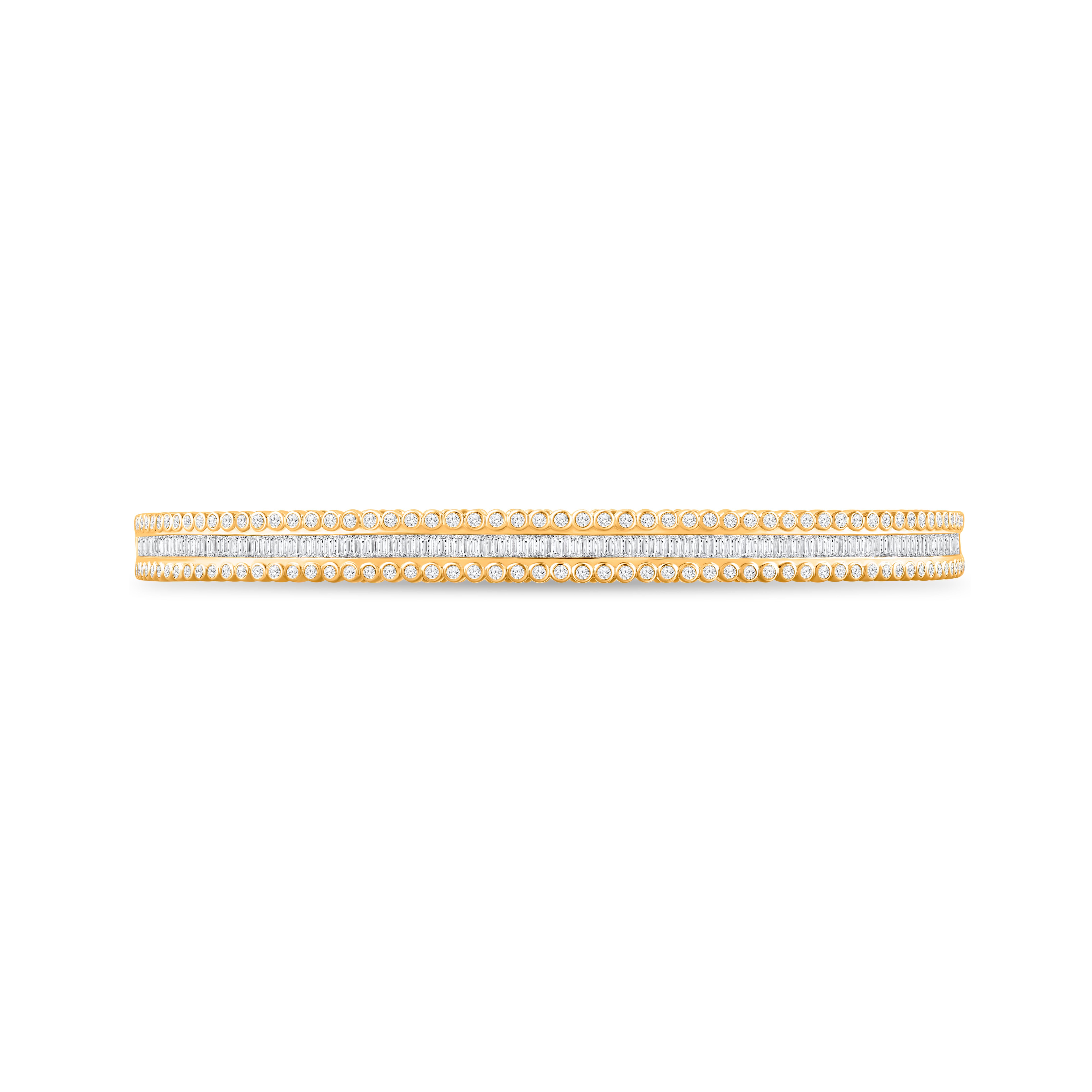 Contemporaneo HARAKH 2CT Diamante incolore Luce del Sole in oro 18K Mezza Eternità Bangle Luce del Sole in vendita