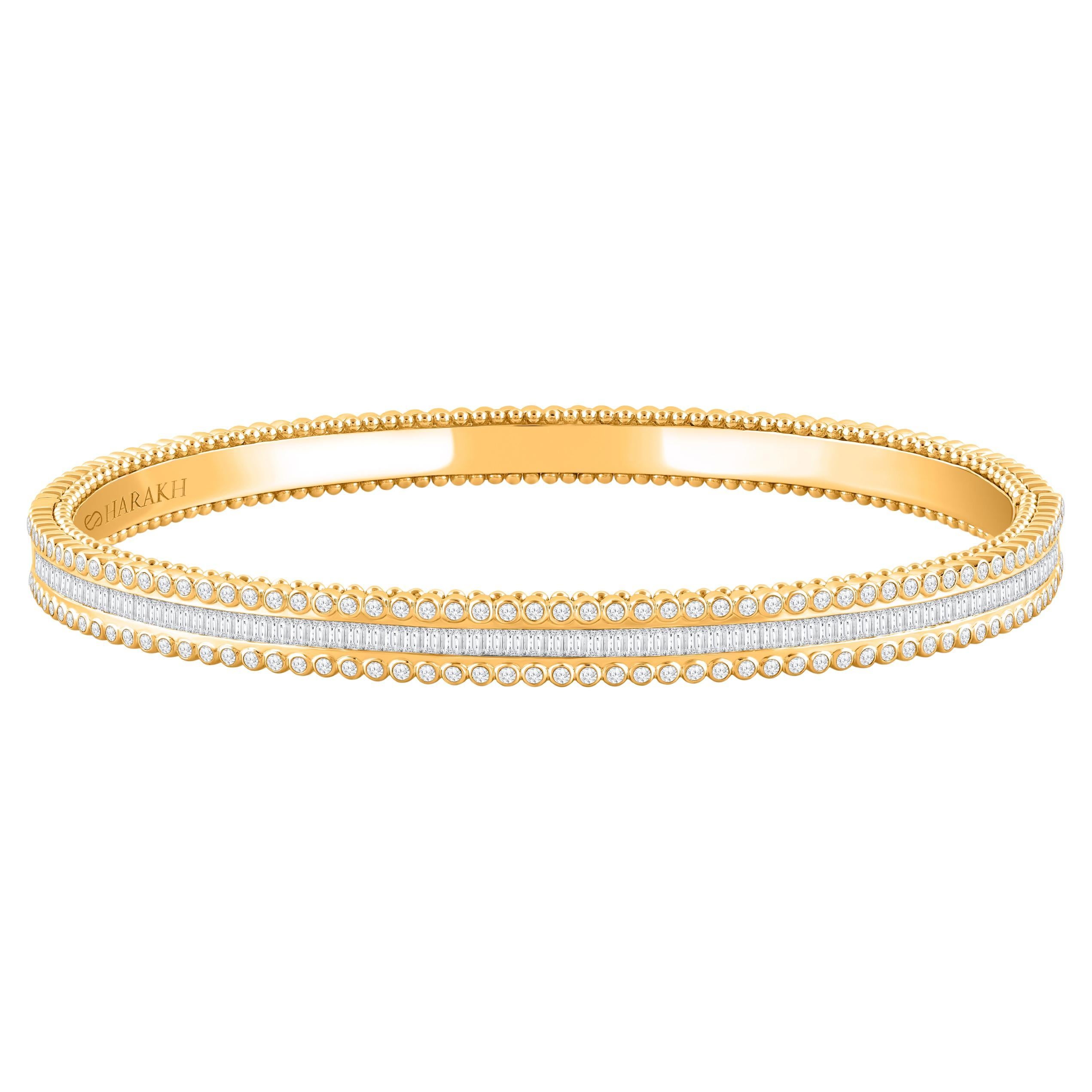 Harakh - Bracelet demi-éternité en or 18 carats avec diamant incolore 2CT Sunlight